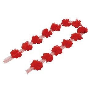 （まとめ）切って使える花飾り 赤 1M【×20セット】