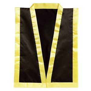 （まとめ）サテン エイサー打掛 黒（襟金）L 帯付【×10セット】