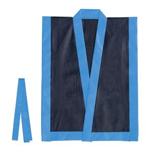 （まとめ）カラー不織布 エイサー打掛 黒（襟青）J 帯付【×20セット】