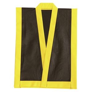 （まとめ）カラー不織布 エイサー打掛 黒（襟黄）S 帯付【×20セット】