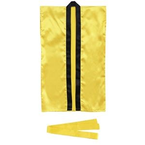 （まとめ）サテンロングハッピ 金 S（ハチマキ付）【×10セット】