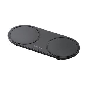 エレコム Qi規格対応ワイヤレス充電器/5W/10W/2台同時充電/卓上/ブラック W-QA13BK