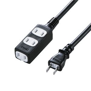 サンワサプライ スリム電源延長コード TAP-EX34-3BKN ブラック