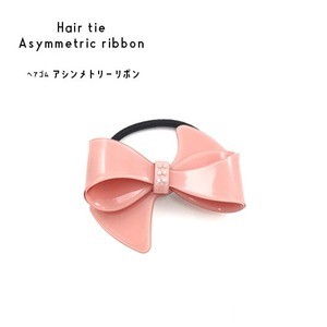【3個セット】ヘアゴム アシンメトリーリボン（ピンク）