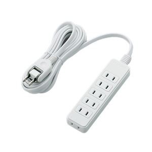 エレコム スイングプラグ電源タップ6個口 ホワイト 2.0m T-S02-2620WH 1セット（10個）