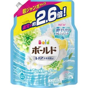 P＆G ボールドジェル フレッシュピュアクリーンの香り つめかえ用 超ジャンボ 1580g 1セット（6パック）