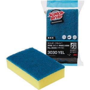 （まとめ）3M スコッチ・ブライト 多用途スポンジ異物混入対策用 No.3030 キイロ 1セット（10個） 【×3セット】