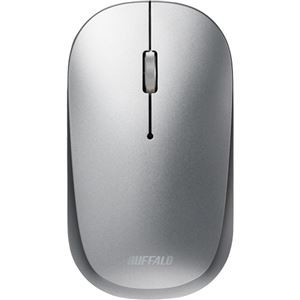 （まとめ）バッファロー 無線 BlueLED 薄型3ボタン フレクサスマウス ノーマル シルバー BSMBW330NSV 1個 【×3セット】