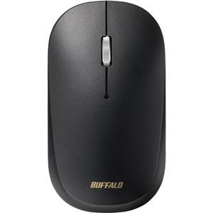 （まとめ）バッファロー 無線 BlueLED 薄型3ボタン フレクサスマウス ノーマル ブラック BSMBW330NBK 1個 【×3セット】