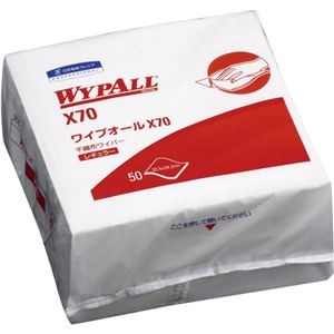 （まとめ）日本製紙クレシア ワイプオール X70 4つ折り 60570 1パック（50枚） 【×5セット】