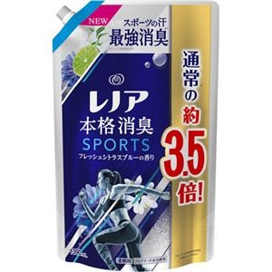 （まとめ）P＆G レノア本格消臭 スポーツフレッシュシトラスブルー 詰替用 超特大 1390ml 1個 【×5セット】