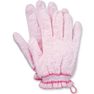 （まとめ）オカモト 浴用手袋 やさしい手 ピンク 1パック（2枚） 【×10セット】