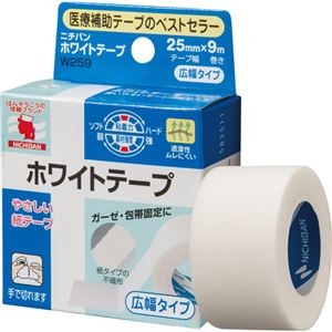 （まとめ）ニチバン ホワイトテープ 25mm×9m W259 1巻 【×10セット】