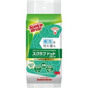 （まとめ）3M スコッチ・ブライトスクラブドットスポンジ ハードな汚れを落とすタイプ グリーン SDH-KG 1個 【×30セット】