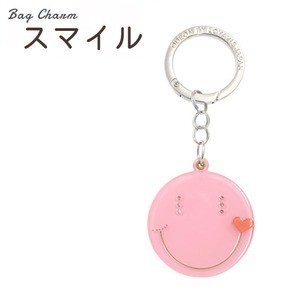 【2個セット】バッグチャーム スマイル（ピンク）
