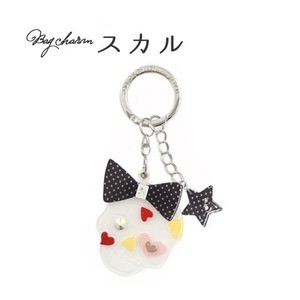 【2個セット】バッグチャーム スカル（ブラック（ドット））