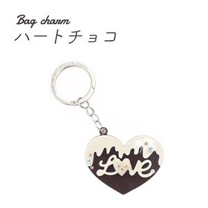 【2個セット】バッグチャーム ハートチョコ（ダークブラウン）