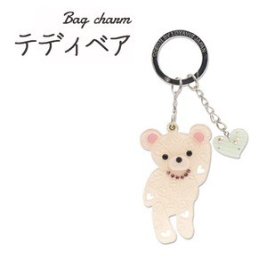 【2個セット】バッグチャーム テディベア（ホワイト）