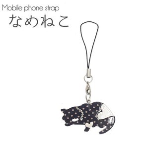 【4個セット】携帯ストラップ なめねこ（ドット）