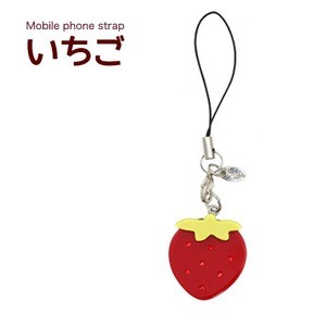 【10個セット】携帯ストラップ いちご（レッド）