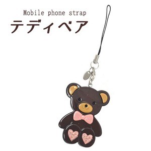 【3個セット】携帯ストラップ テディベア（ダークブラウン）