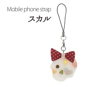 【4個セット】携帯ストラップ スカル（ホワイト）