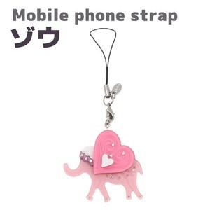 【3個セット】携帯ストラップ ゾウ（ピンク）
