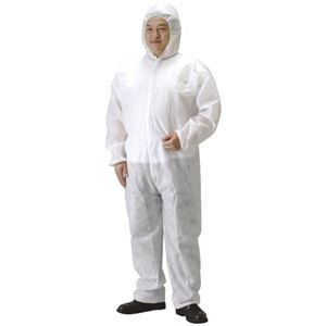 【訳あり・在庫処分】(まとめ）WING ACE ガードオールGA-700LL不織布続服【×10セット】