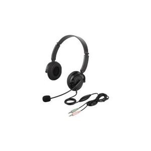 【訳あり・在庫処分】（まとめ）BUFFALO バッファロー i-BUFFALO 両耳ヘッドバンド式ヘッドセット 大型ドライバーユニット搭載モデル ブラック BSHSH16BK【×2セット】