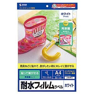 サンワサプライ はがせる耐水ホワイトフィルムラベル LB-EJF03N
