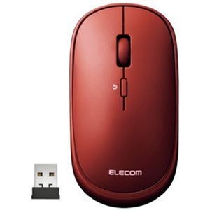 （まとめ）エレコム 薄型無線マウス レッド M-TM10DBRD【×3セット】