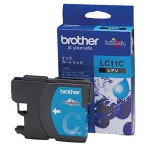 （まとめ）ブラザー インクカートリッジ LC11C シアン【×3セット】