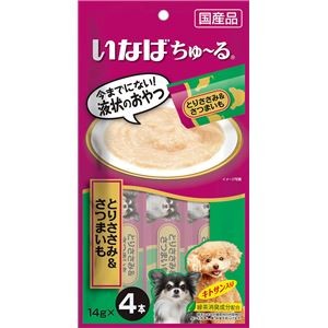 （まとめ） いなば ちゅ～る とりささみ＆さつまいも 14g×4本 【×20セット】 （ペット用品・犬用フード）