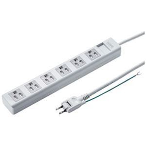 （まとめ）サンワサプライ シャッタータップ 6個口 2.5m TAP-SH3625MG【×5セット】