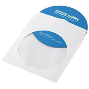 （まとめ）サンワサプライ CD／DVDペーパーケースホワイト100枚【×10セット】
