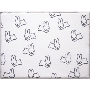 （まとめ） Dick Bruna 吸水水切りマット 約30×40cm うさぎがいっぱい 【×5セット】