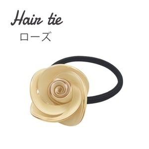 【4個セット】ヘアゴム ローズ（ホワイト）
