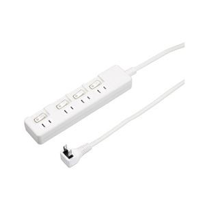 (まとめ）YAZAWA 4個口節電タップ1mホワイトH8S441WH【×2セット】