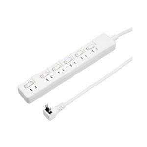 (まとめ）YAZAWA 6個口節電タップ2mホワイトH8S662WH【×2セット】