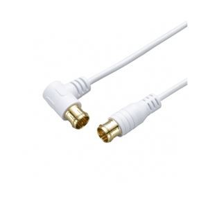 (まとめ）YAZAWA 極細アンテナケーブル5m  ホワイトAT48LS050WH【×2セット】