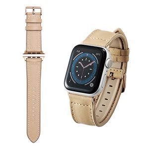 エレコム アップルウォッチ Apple Watch バンド SE 6 5 4 （44mm） SE 3 2 1 （38mm） レザー TPU ベージュ AW-40BDLHVBE