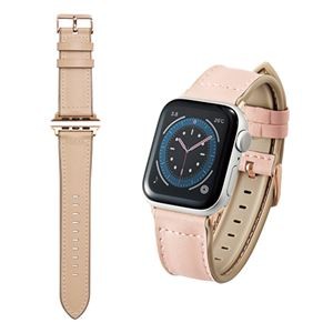 エレコム アップルウォッチ Apple Watch バンド SE 6 5 4 （44mm） SE 3 2 1 （38mm） レザー TPU ピンク AW-40BDLHVPN