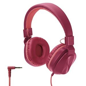エレコム ヘッドホン 子供用 折りたたみ式 φ3.5mm 4極 通話可能 サイズ調整 ケーブル1.2m ワインレッド×コーラルレッド オンライン学習 HS-KD02TWR
