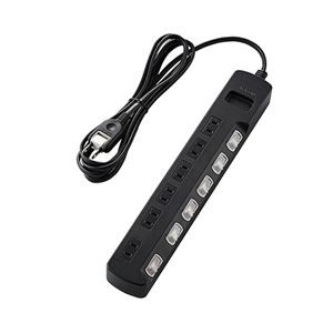 【5個セット】 エレコム 雷ガードタップ/個別スイッチ/6個口/2.5m/ブラック T-K5A-2625BKX5