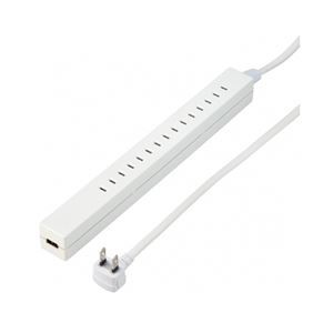 【5個セット】 YAZAWA 差し込みフリータップ USB付 ホワイト 1.5m H75015WHUSB2X5
