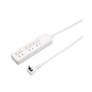 【5個セット】 YAZAWA 3個口 節電タップ 2m ホワイト H8S332WHX5