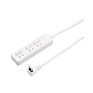 【5個セット】 YAZAWA 雷ガード付 3個口 節電タップ 0.3m ホワイト H8KS3303WHX5