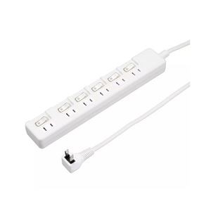 【5個セット】 YAZAWA 6個口 節電タップ 3m ホワイト H8S663WHX5
