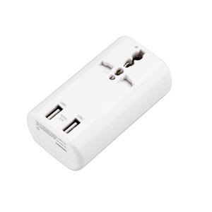 【5個セット】 YAZAWA 海外用マルチ変換プラグ USB付 3.1A 白 HPM53AWHX5