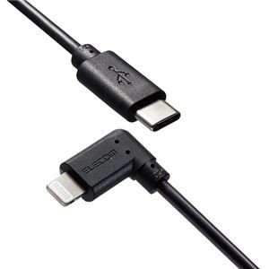 【5個セット】エレコム iPhoneケーブル iPadケーブル 抗菌 L型コネクタ タイプC PD対応 充電 データ転送 30cm ブラック MPA-CLL03BKX5